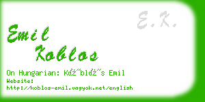 emil koblos business card