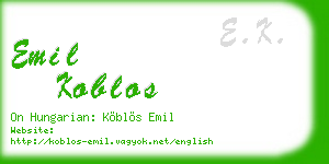 emil koblos business card